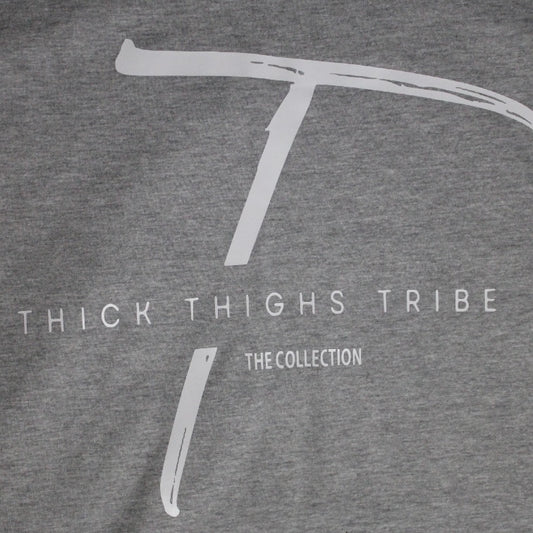 Thick Thigh Tribe Tee - Grey x White