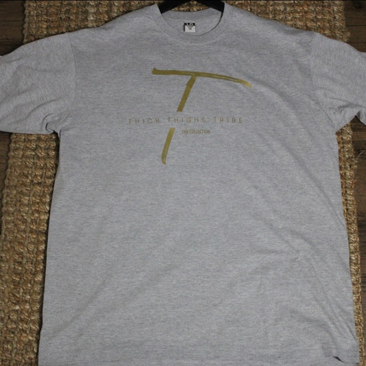 Thick Thigh Tribe Tee - Grey x Gold